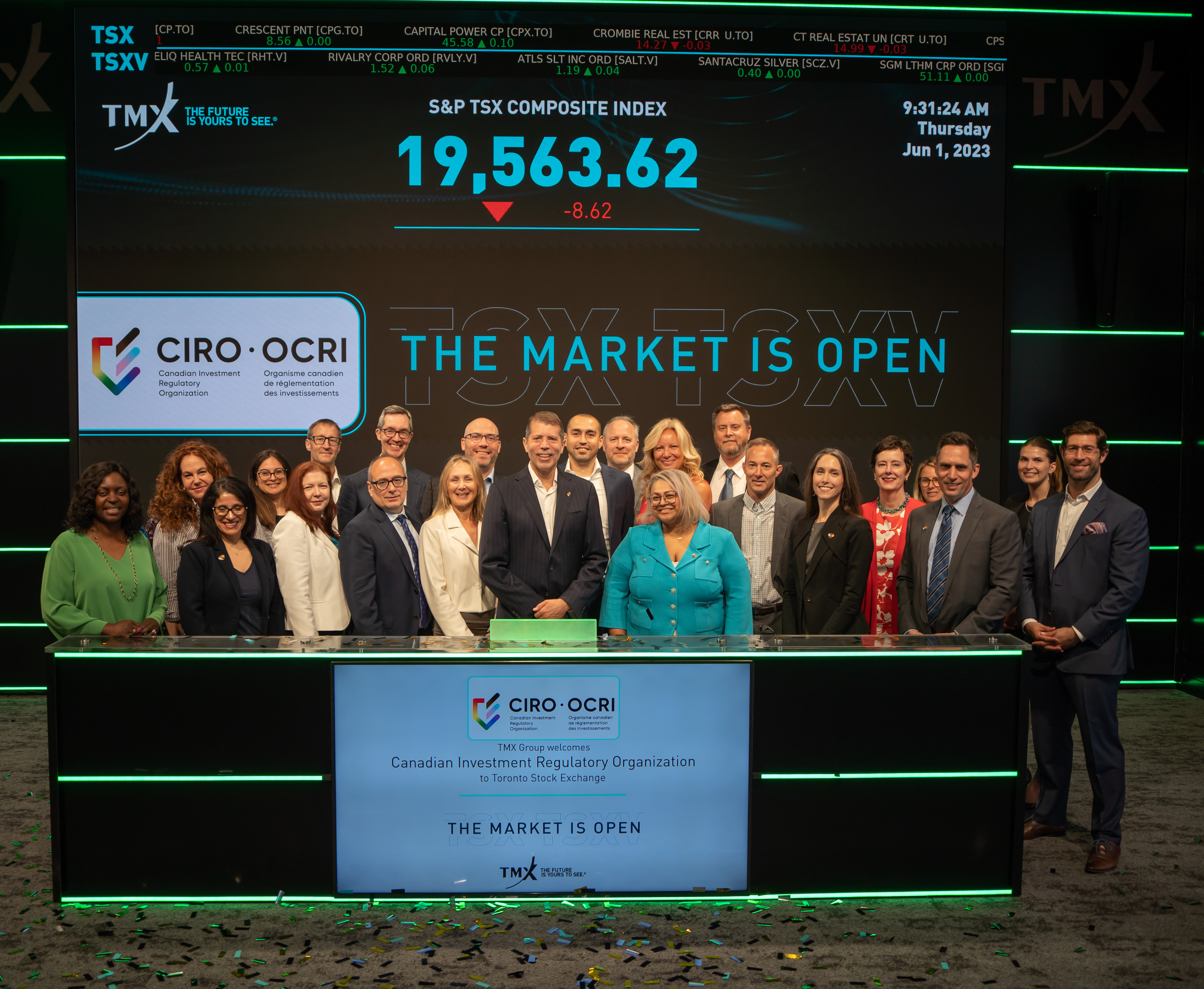 CIRO executives and employees opened the Toronto markets