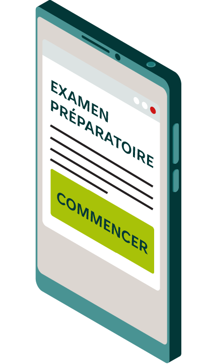 Une illustration d’un examen préparatoire sur une tablette